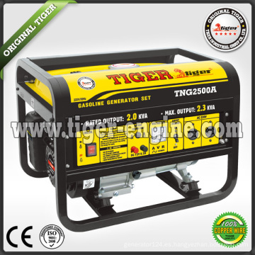 TNG2500A Tiger marca 2.0kw mano generador de gasolina de inicio